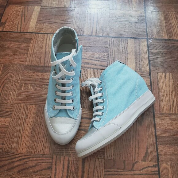 Vintage Geox Europe Limited Edition Retro Hi-top Wedge Trainers - Picture 7 of 10